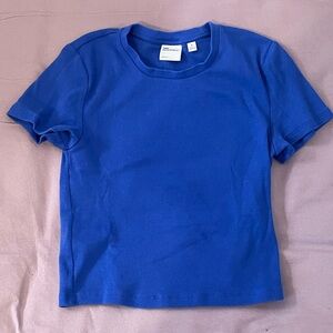 Cropped TNA homestretch ribbed tee